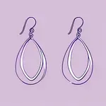 large round light purple earrings image